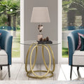 Table d'appoint en verre avec cadre en métal chromé et plateau en verre trempé pour salon ou chambre à coucher