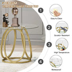 Table d'appoint en verre avec cadre en métal chromé et plateau en verre trempé pour salon ou chambre à coucher