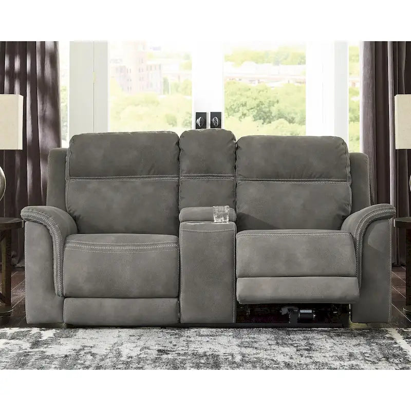 Causeuse inclinable électrique avec console centrale, porte-gobelets et port de chargement USB