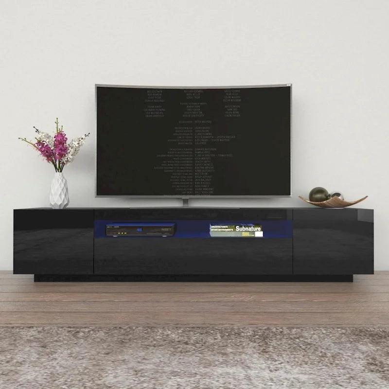 Meuble TV moderne de 79 pouces avec lumières LED