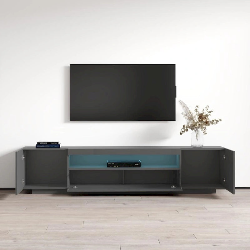 Meuble TV moderne de 79 pouces avec lumières LED