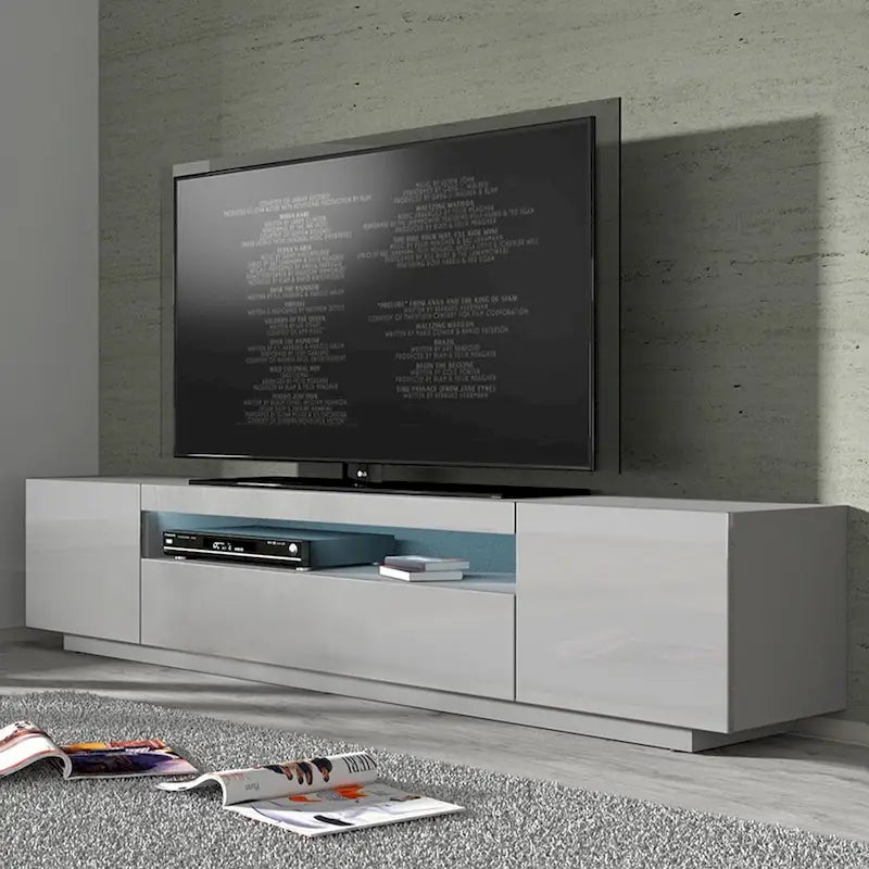 Meuble TV moderne de 79 pouces avec lumières LED