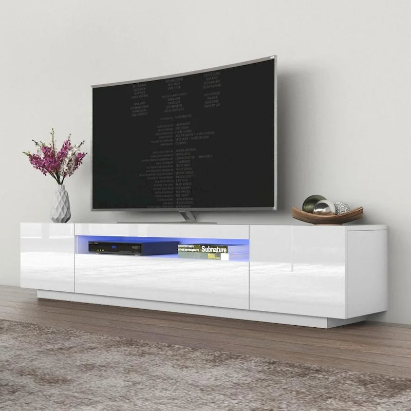 Meuble TV moderne de 79 pouces avec lumières LED