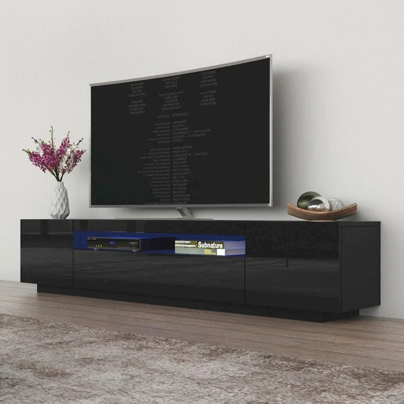 Meuble TV moderne de 79 pouces avec lumières LED