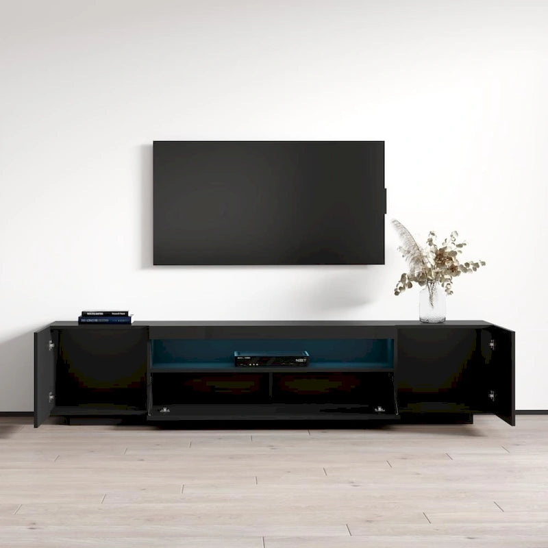 Meuble TV moderne de 79 pouces avec lumières LED