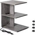 Table de chevet moderne avec ports USB intégrés et prises électriques pour chambre à coucher