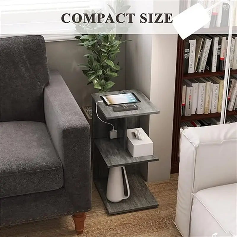 Table de chevet moderne avec ports USB intégrés et prises électriques pour chambre à coucher