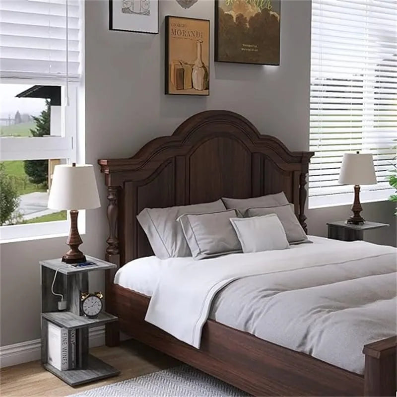 Table de chevet moderne avec ports USB intégrés et prises électriques pour chambre à coucher