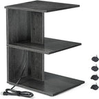 Table de chevet moderne avec ports USB intégrés et prises électriques pour chambre à coucher