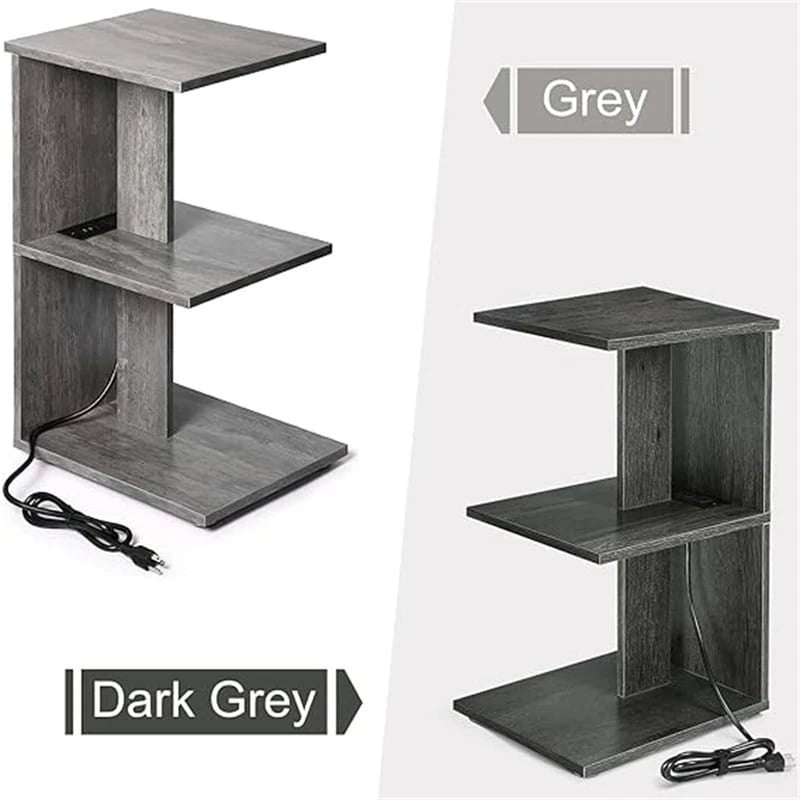 Table de chevet moderne avec ports USB intégrés et prises électriques pour chambre à coucher