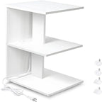Table de chevet moderne avec ports USB intégrés et prises électriques pour chambre à coucher