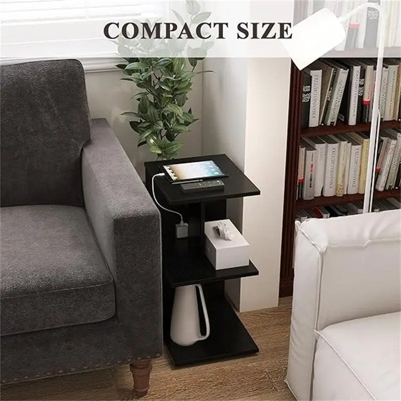 Table de chevet moderne avec ports USB intégrés et prises électriques pour chambre à coucher