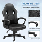Fauteuil de bureau gaming en cuir à dossier haut