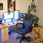 Fauteuil de bureau gaming en cuir à dossier haut
