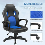 Fauteuil de bureau gaming en cuir à dossier haut