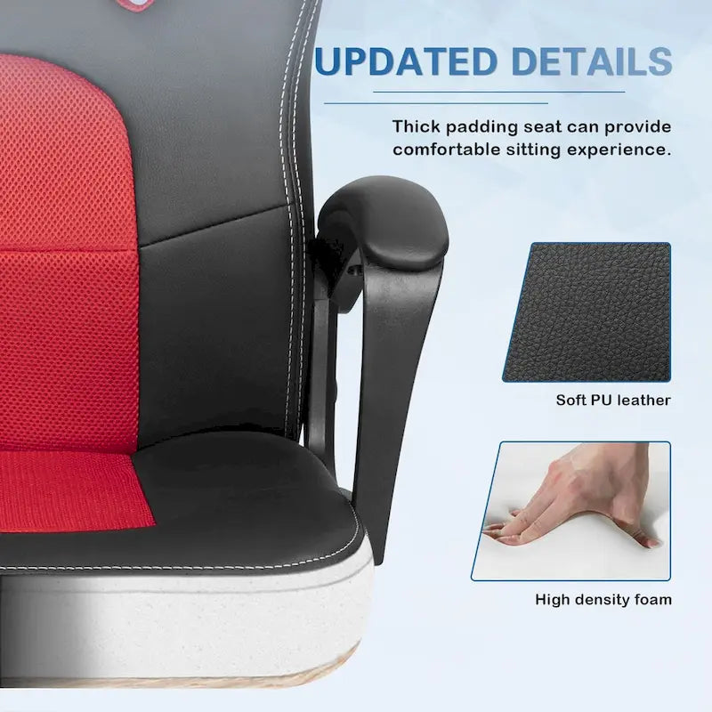 Fauteuil de bureau gaming en cuir à dossier haut