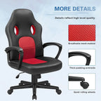 Fauteuil de bureau gaming en cuir à dossier haut