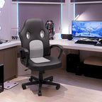 Fauteuil de bureau gaming en cuir à dossier haut