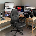 Fauteuil de bureau gaming en cuir à dossier haut
