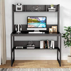Bureau informatique, bureau de télétravail avec étagère et tablettes