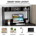 Bureau informatique, bureau de télétravail avec étagère et tablettes