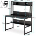 Bureau informatique, bureau de télétravail avec étagère et tablettes