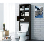 Étagère de salle de bain au-dessus des toilettes avec 4 casiers, meuble de rangement gain de place