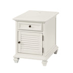 Table d'appoint blanche style ferme moderne avec port USB