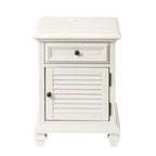 Table d'appoint blanche style ferme moderne avec port USB