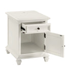 Table d'appoint blanche style ferme moderne avec port USB