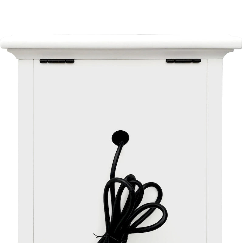 Table d'appoint blanche style ferme moderne avec port USB