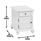 Table d'appoint blanche style ferme moderne avec port USB