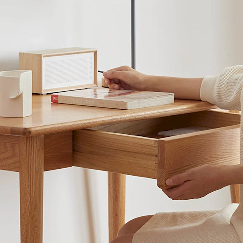 Bureau d'ordinateur en bois massif naturel à 100 %