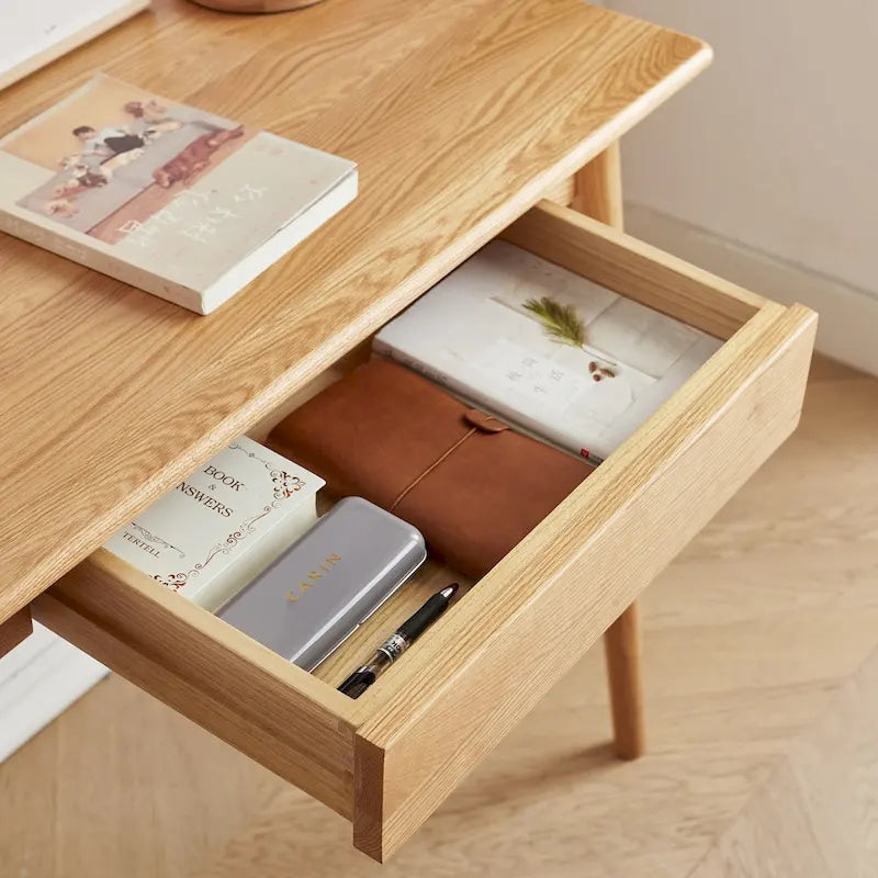 Bureau d'ordinateur en bois massif naturel à 100 %