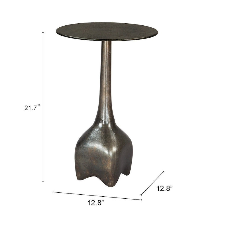 Table d'appoint gris anthracite avec étagère inférieure ouverte pour le salon ou la chambre