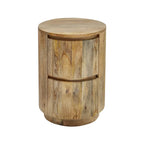 Table de chevet ronde 2 tiroirs de 45,7 cm avec rangement pour chambre à coucher, table de chevet moderne