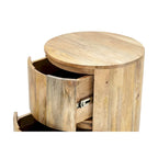 Table de chevet ronde 2 tiroirs de 45,7 cm avec rangement pour chambre à coucher, table de chevet moderne