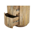 Table de chevet ronde 2 tiroirs de 45,7 cm avec rangement pour chambre à coucher, table de chevet moderne