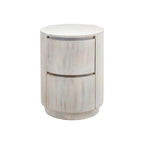 Table de chevet ronde 2 tiroirs de 45,7 cm avec rangement pour chambre à coucher, table de chevet moderne