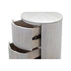 Table de chevet ronde 2 tiroirs de 45,7 cm avec rangement pour chambre à coucher, table de chevet moderne
