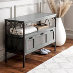 Console en étain antique et noyer foncé, 91,4 cm L x 35,6 cm P x 63,5 cm H