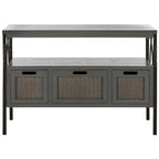 Console en étain antique et noyer foncé, 91,4 cm L x 35,6 cm P x 63,5 cm H