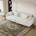 Canapé triple moderne en velours Teddy de 86,6 po avec 4 oreillers et pieds en métal