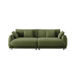 Canapé triple moderne en velours Teddy de 86,6 po avec 4 oreillers et pieds en métal