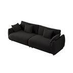 Canapé triple moderne en velours Teddy de 86,6 po avec 4 oreillers et pieds en métal