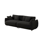 Canapé triple moderne en velours Teddy de 86,6 po avec 4 oreillers et pieds en métal
