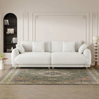 Canapé triple moderne en velours Teddy de 86,6 po avec 4 oreillers et pieds en métal