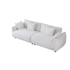 Canapé triple moderne en velours Teddy de 86,6 po avec 4 oreillers et pieds en métal