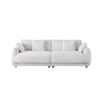 Canapé triple moderne en velours Teddy de 86,6 po avec 4 oreillers et pieds en métal