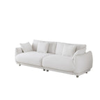 Canapé triple moderne en velours Teddy de 86,6 po avec 4 oreillers et pieds en métal